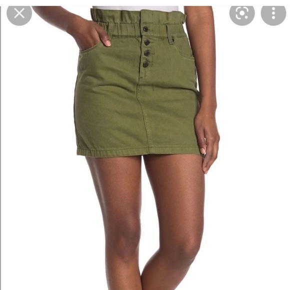 NWT BLANKNYC DENIM Olive Twill Skirt In Lawn Party - Picture 9 of 9